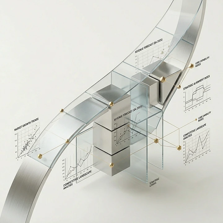 Architectural data visualization representing long-term business planning and strategic growth frameworks for corporations.
