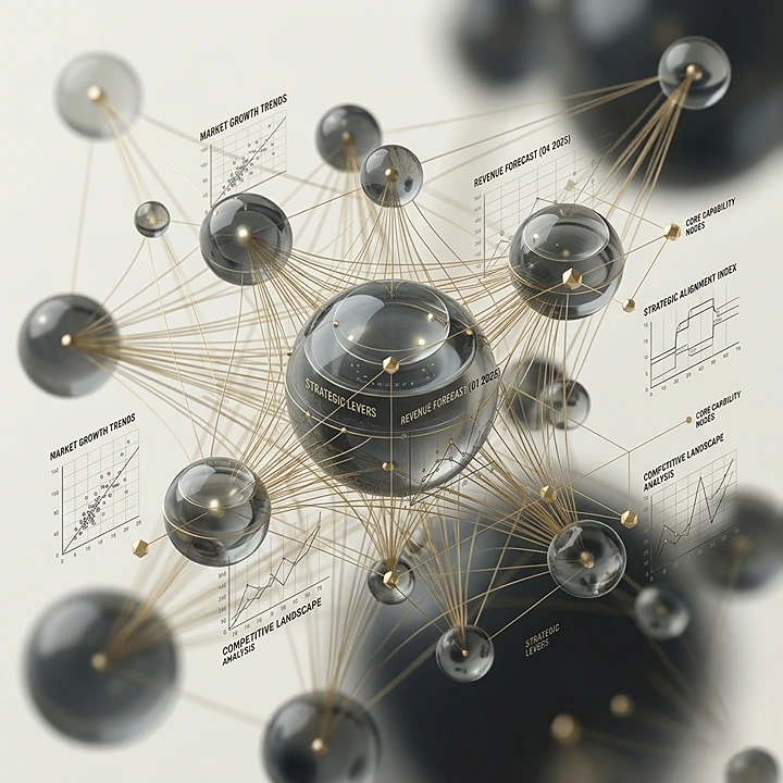Abstract visualization of Market Entry Strategy expertise at MC Strategy Group.
